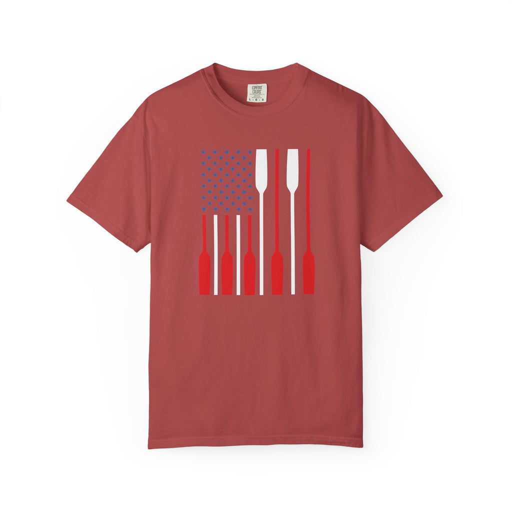 Rowing Oars American Flag T-Shirt