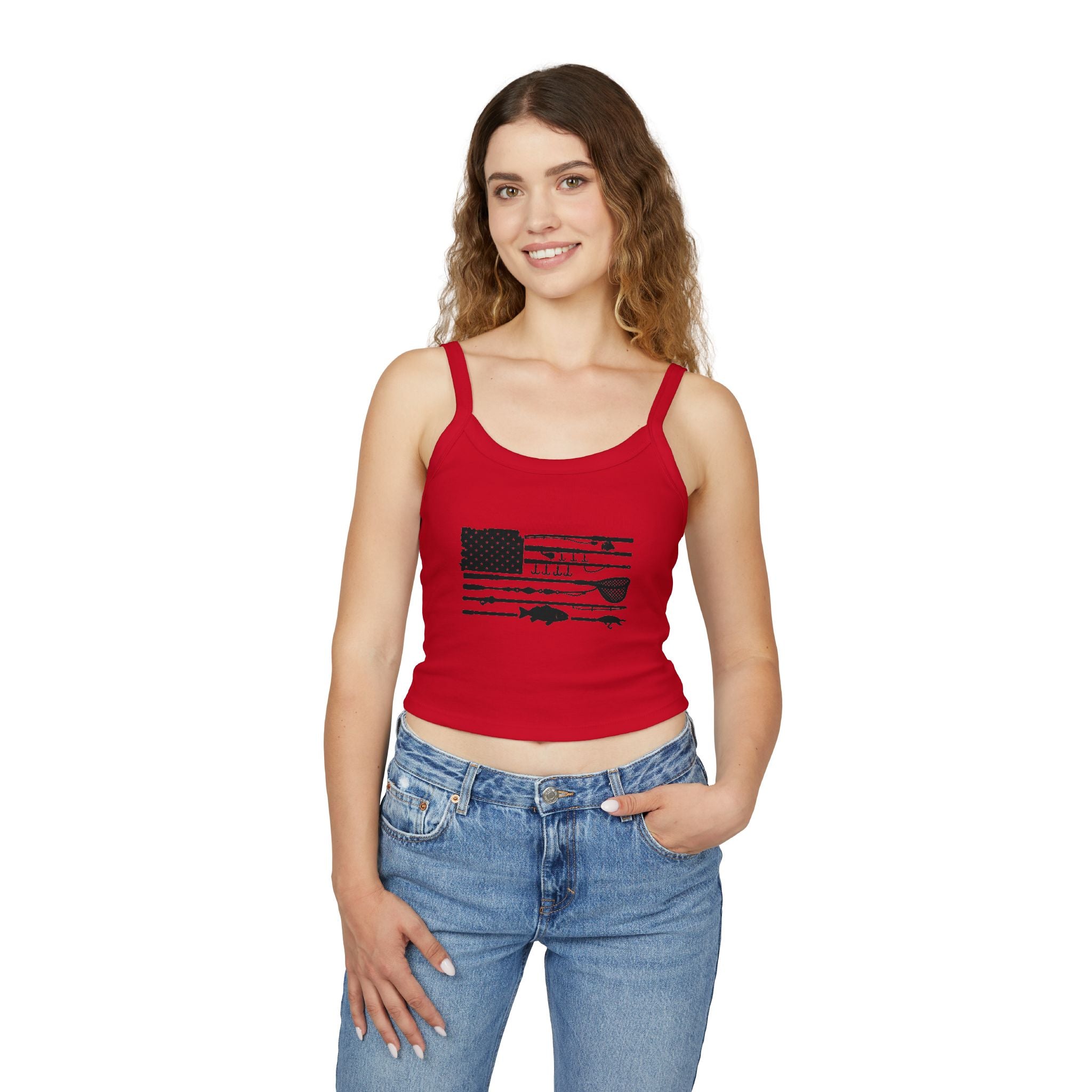 Fishing Flag Spaghetti Strap Tank