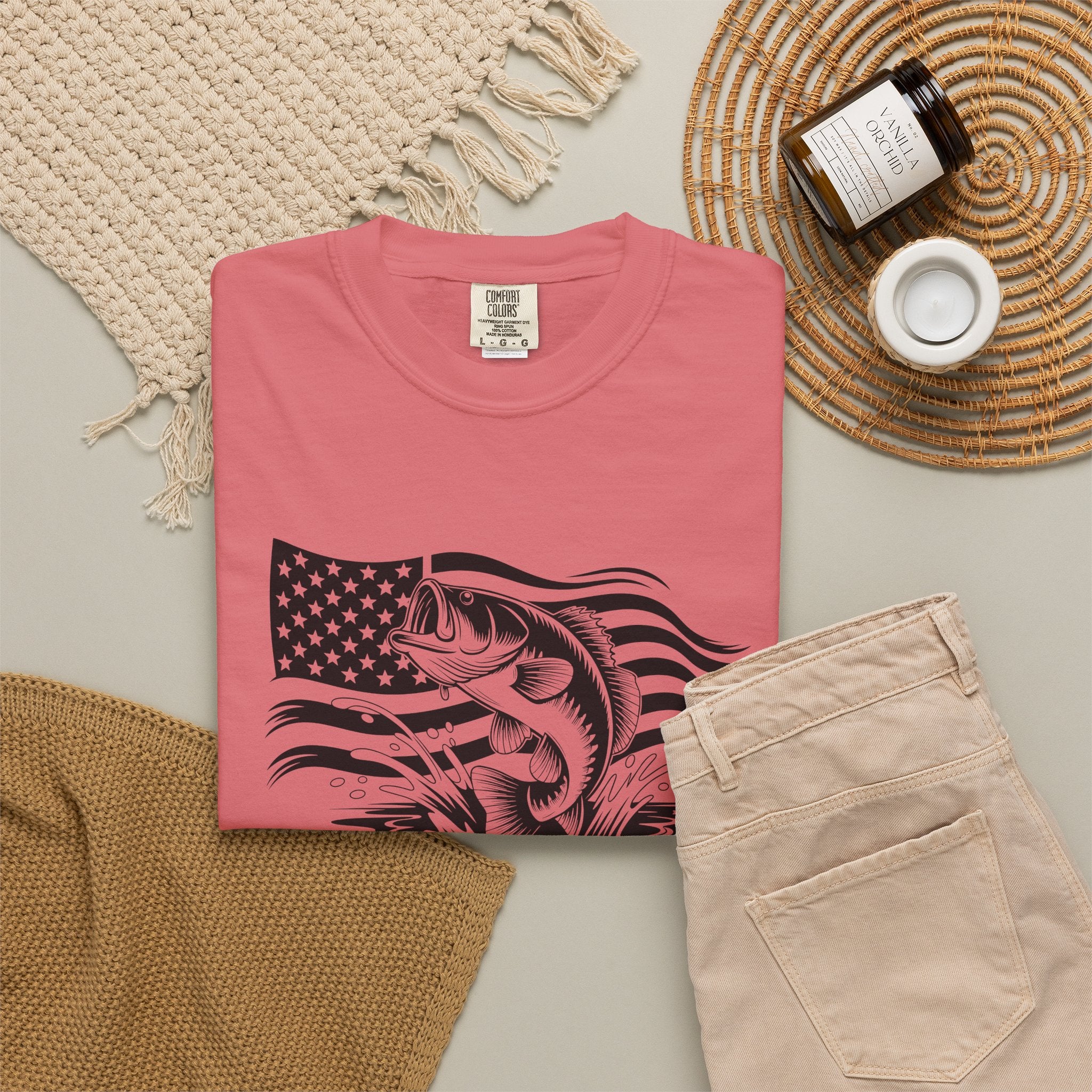 Patriotic Bass Fishing T-Shirt