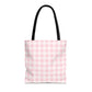 Pastel Pink Gingham Checkered Canvas Everyday Tote