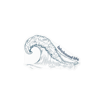 Vinyl Decal — Hand-Drawn Wave "lakebound life" Sticker