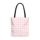 Pastel Pink Gingham Checkered Canvas Everyday Tote