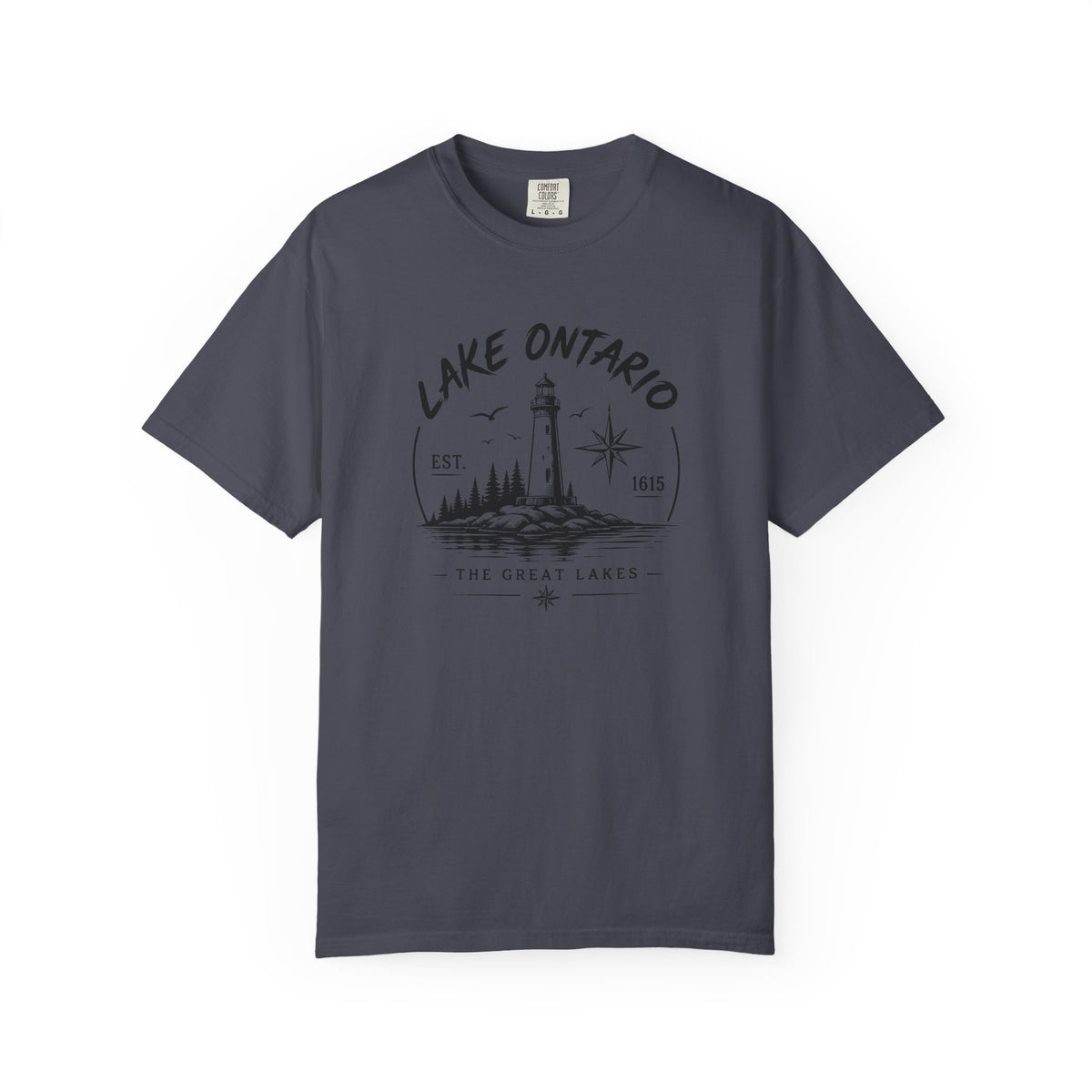 Lake Ontario Lighthouse Tee, Vintage Great Lakes Nautical Print