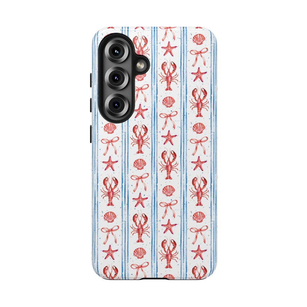 Coastal Lobster Stripe | Tough Phone Case