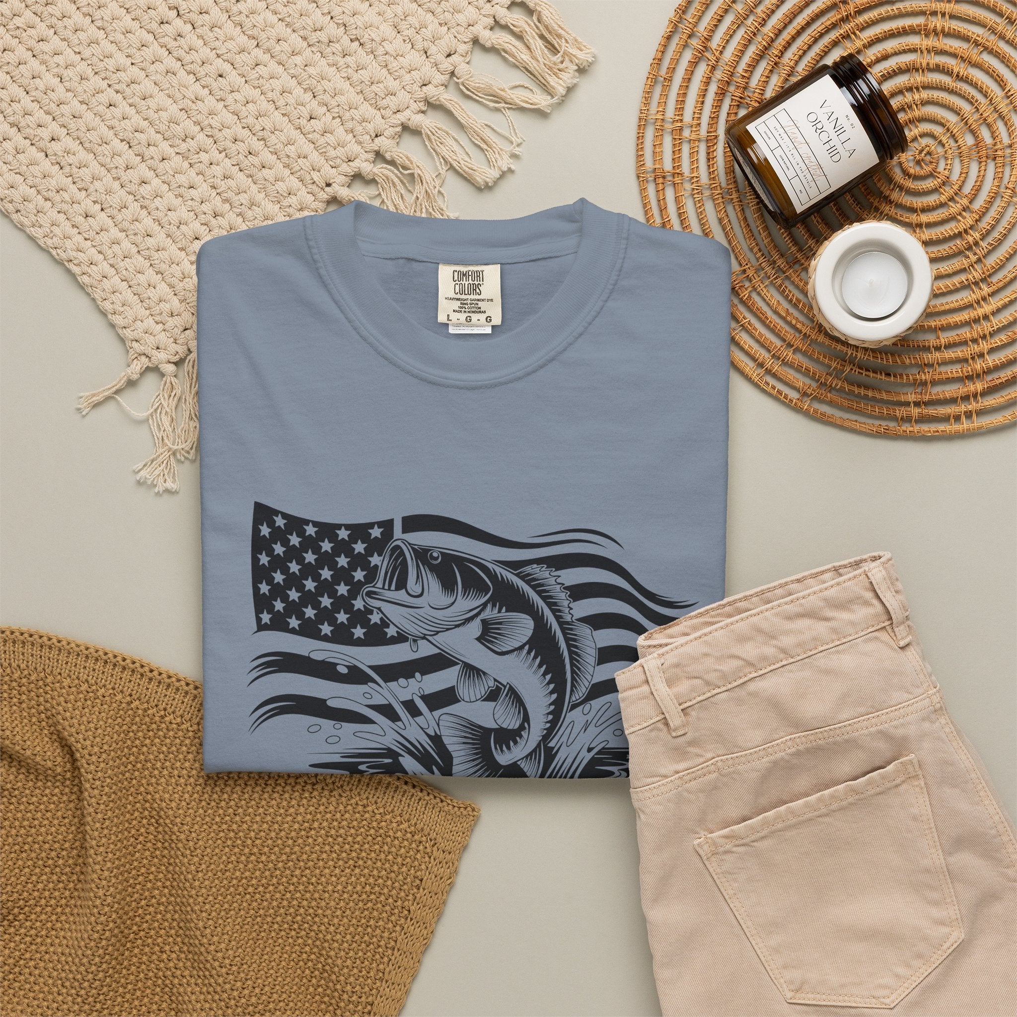 Patriotic Bass Fishing T-Shirt