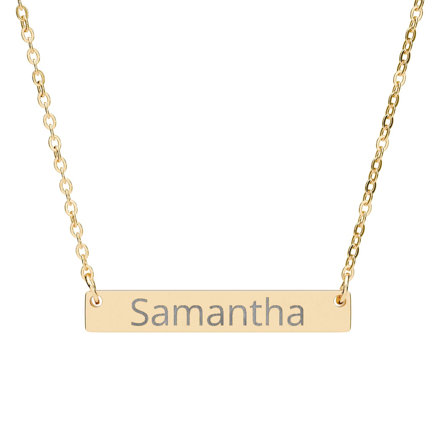 Personalized Engraved Horizontal Bar Name Necklace