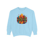 Autumn Lake Reflection Crewneck with Fall Tree Scene