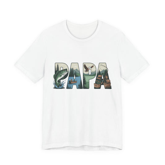 Papa Outdoor Adventure T-Shirt – Fishing & Camping Dad Gift