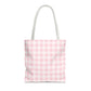 Pastel Pink Gingham Checkered Canvas Everyday Tote