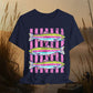 Rainbow Trout Graphic Tee — Colorful Fish Stripes T-Shirt