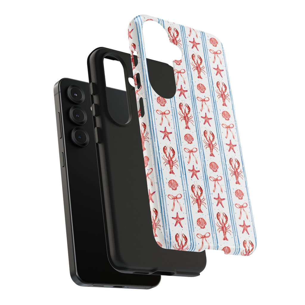 Coastal Lobster Stripe | Tough Phone Case