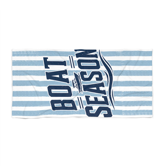 Boat Season Beach Towel — Nautical Striped Summer Shore Towel