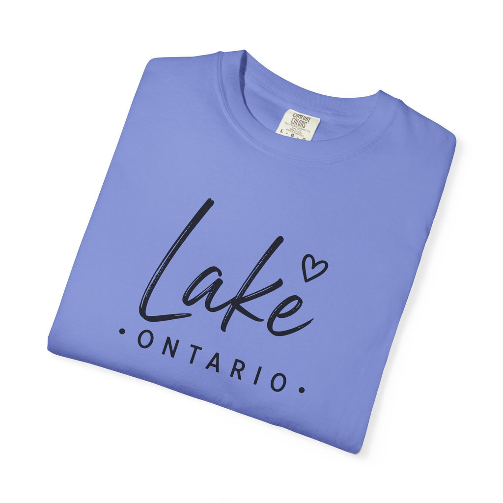 Lake Ontario Script Tee with Handwritten Heart Accent