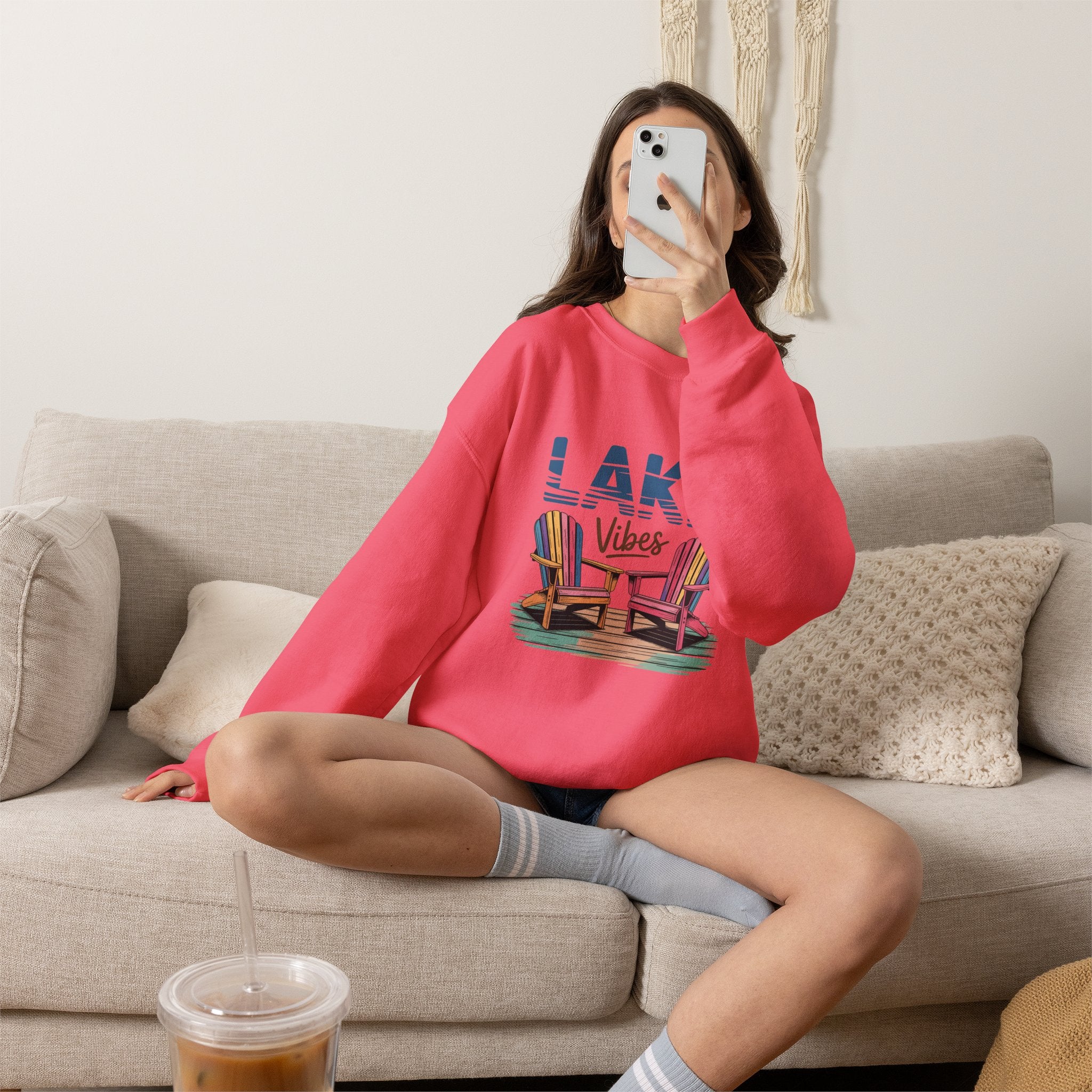 Lake Vibes Adirondack Chairs Crewneck