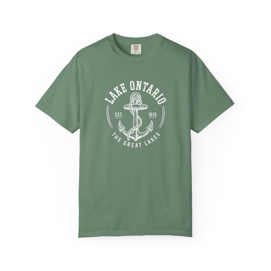 Lake Ontario Anchor Tee, Vintage Nautical Great Lakes Badge