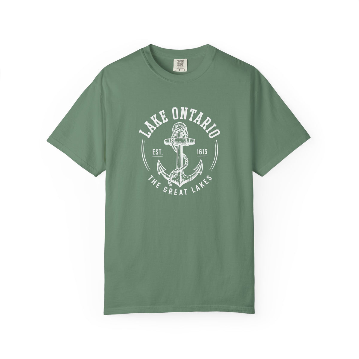 Lake Ontario Anchor Tee, Vintage Nautical Great Lakes Badge