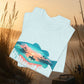 Sunset Fishing Tee — Dripping Fish Sunset Graphic T-Shirt