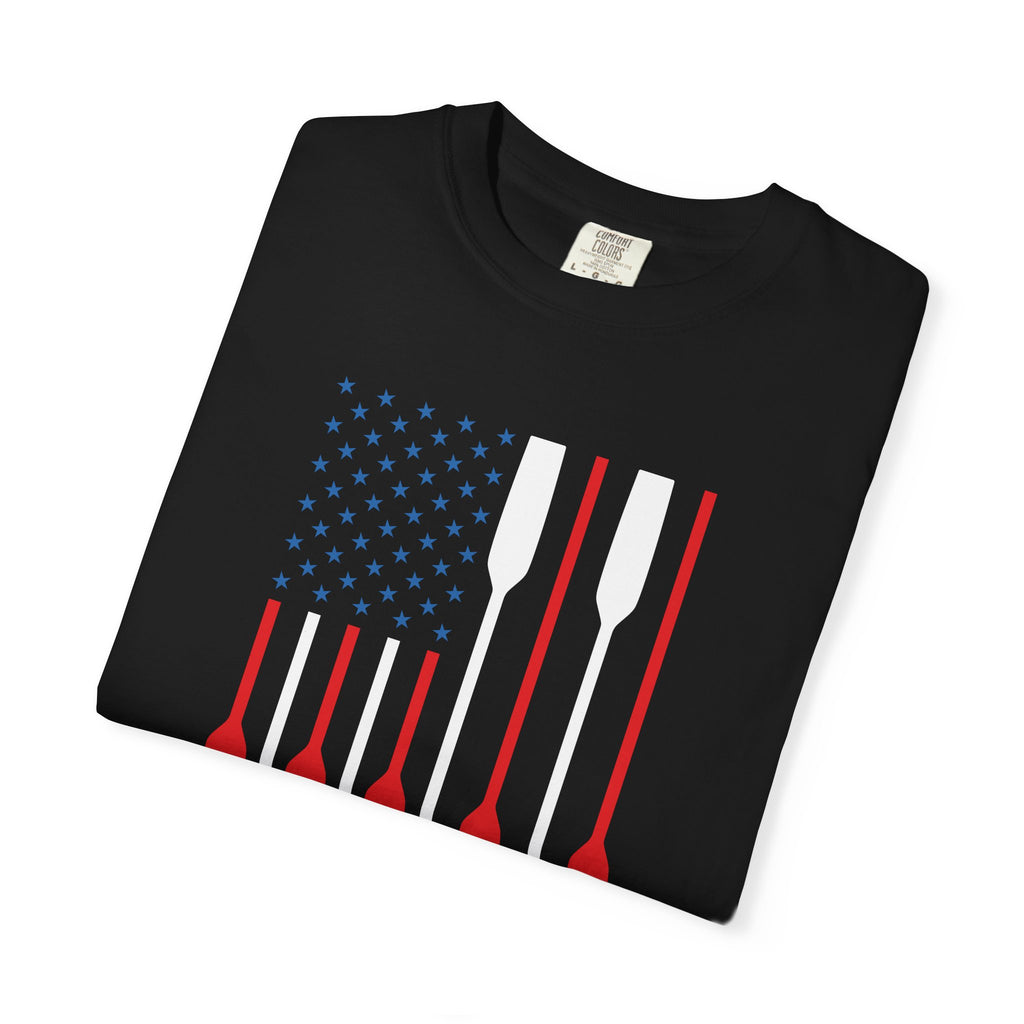 Rowing Oars American Flag T-Shirt