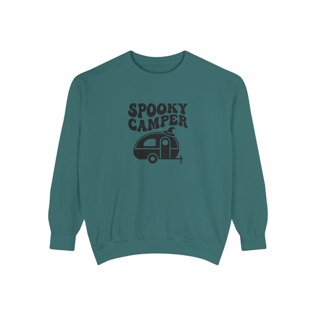 Spooky Camper Sweatshirt: Retro Trailer Halloween Pullover