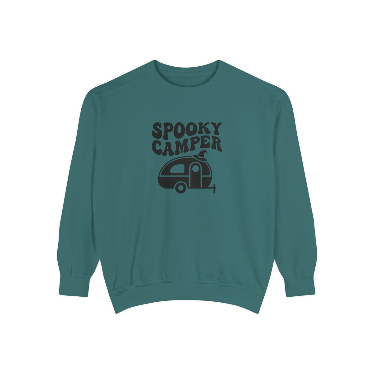 Spooky Camper Sweatshirt: Retro Trailer Halloween Pullover