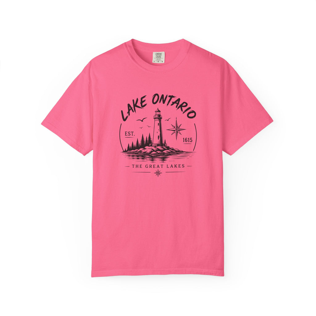 Lake Ontario Lighthouse Tee, Vintage Great Lakes Nautical Print