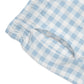 Light Blue Gingham Swim Trunks — Classic Checkered Beach Shorts