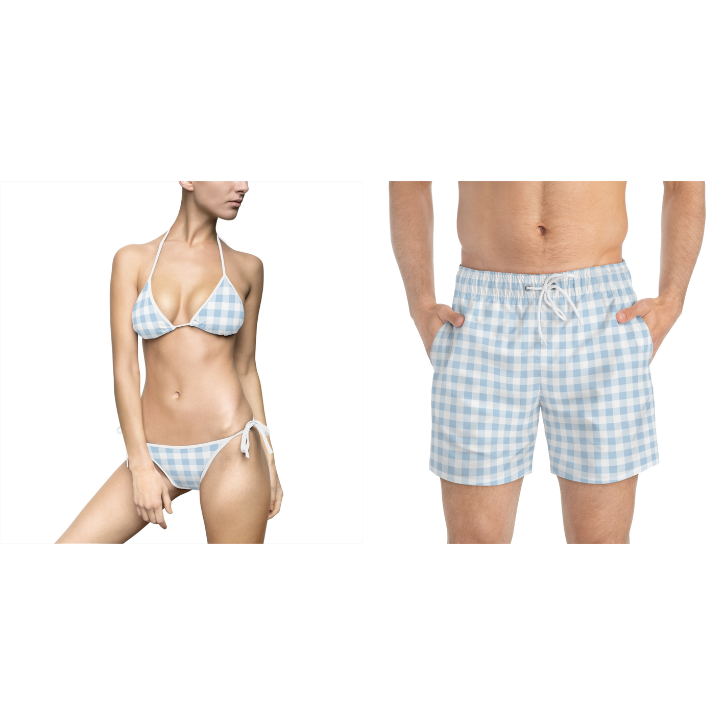Light Blue Gingham Swim Bundle
