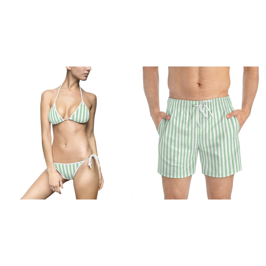 Green Stripped Swim Bundle