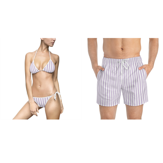Purple Striped Swim Bundle